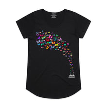 Load image into Gallery viewer, Factory Butterflies Women&#39;s Scoop Neck Fashion T-Shirt - Black
