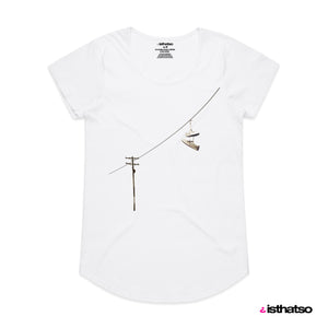 Sneakers Women's Scoop Neck Fashion T-Shirt - White