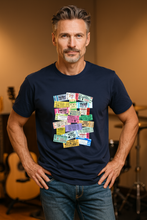 Load image into Gallery viewer, Concert Tickets 2 - Famous Artists - Men&#39;s T-Shirt - Dark Blue

