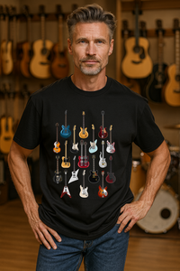 Famous Guitars - Men's T-Shirt - Black