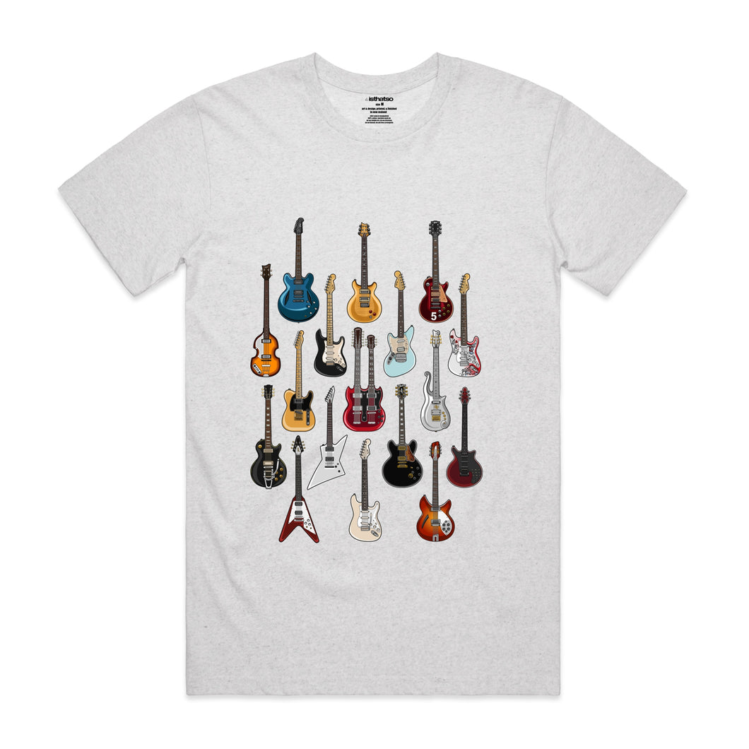 Famous Guitars - Men's T-Shirt - White Marle