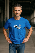 Load image into Gallery viewer, Moneypenny Men&#39;s T-Shirt - Bright Blue
