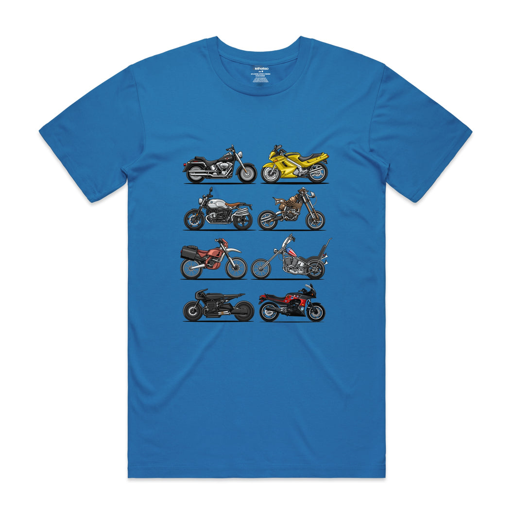 Movie Motorcycles - Men's T-Shirt - Bright Blue