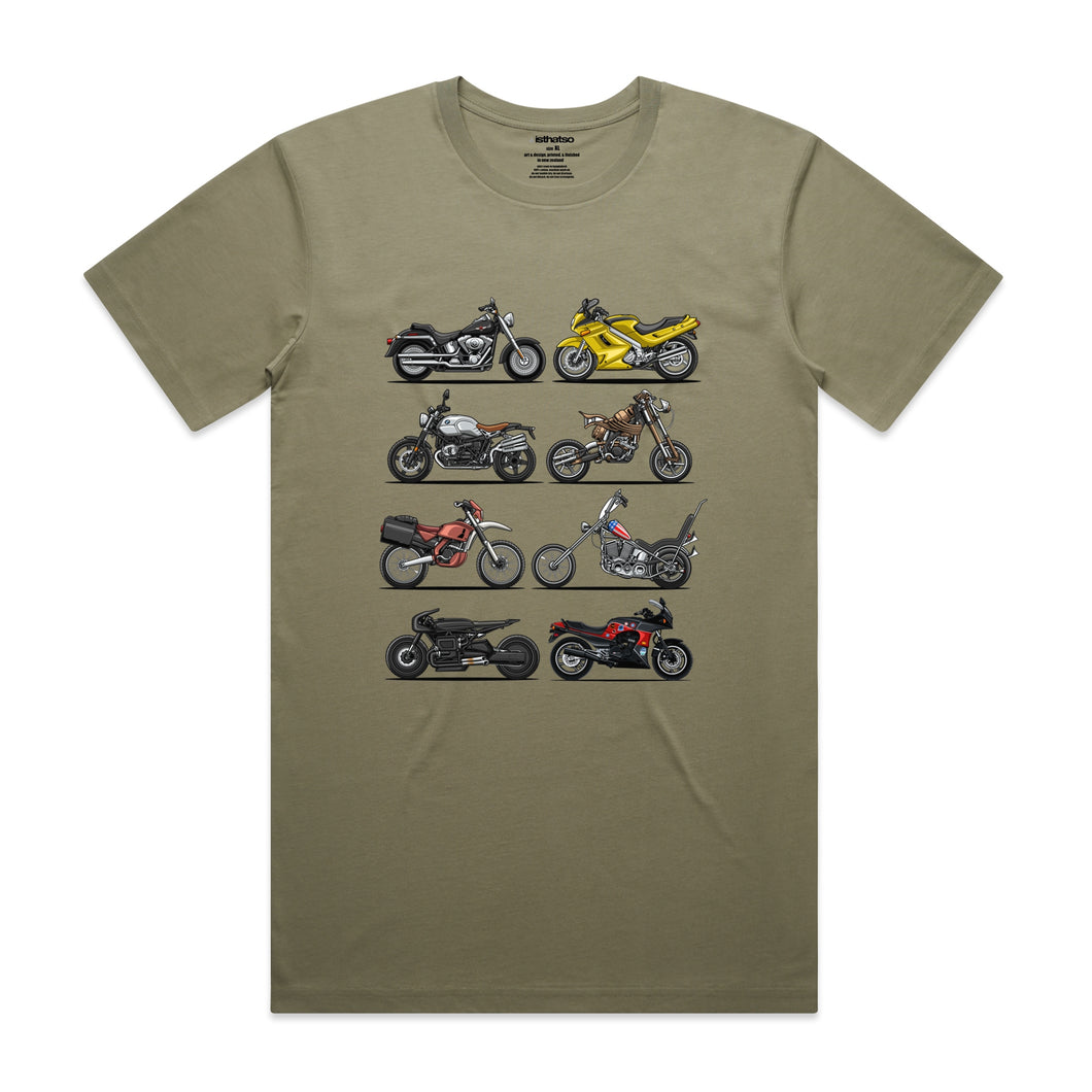 Movie Motorcycles - Men's T-Shirt - Eucalyptus.
