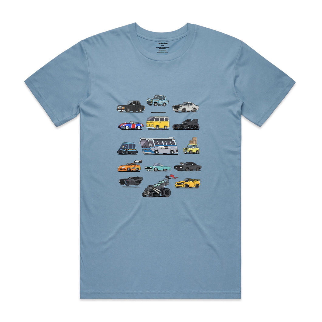 Movie Vehicles 1 - Men's T-Shirt - Blue.