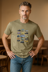 Movie Vehicles 1 - Men's T-Shirt - Eucalyptus.
