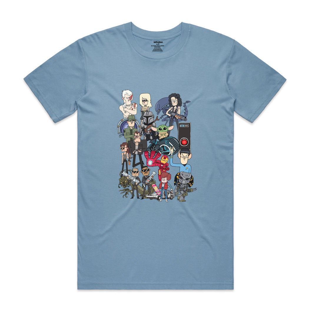 Science Fiction Characters Men's T-Shirt - Mid Blue