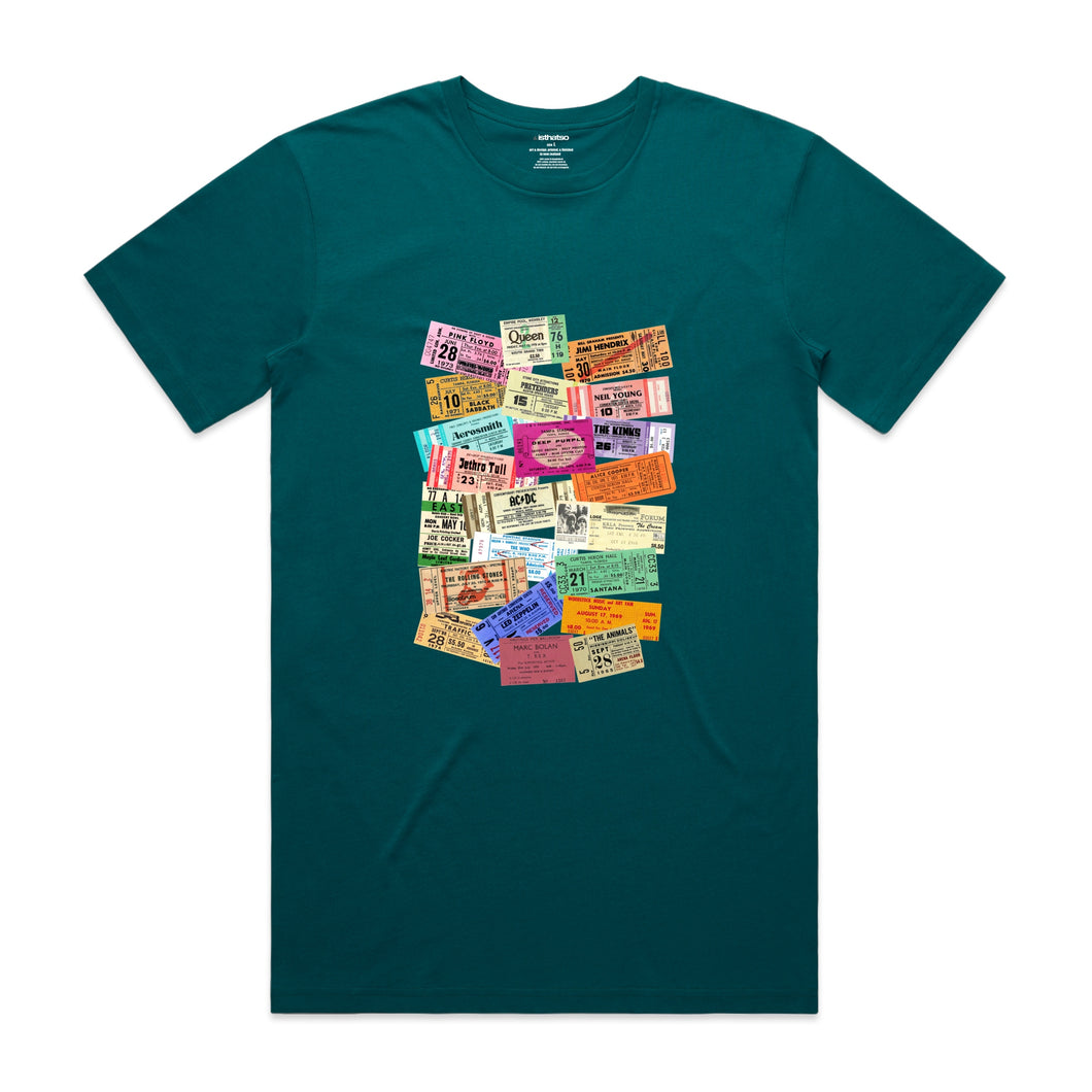 Concert Tickets 1 - Classic Rock Bands  - Men's T-Shirt - Atlantic