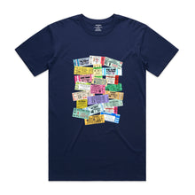 Load image into Gallery viewer, Concert Tickets 2 - Famous Artists - Men&#39;s T-Shirt - Dark Blue
