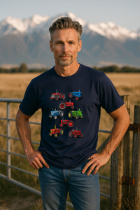 Tractors. Men's T-Shirt - Dark Blue