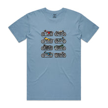 Load image into Gallery viewer, Vintage Motorcycles - Men&#39;s T-Shirt - Mid Blue
