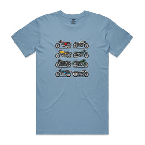 Vintage Motorcycles - Men's T-Shirt - Mid Blue