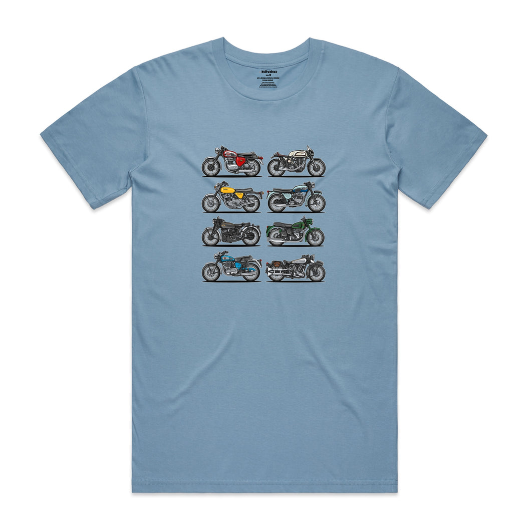 Vintage Motorcycles - Men's T-Shirt - Mid Blue