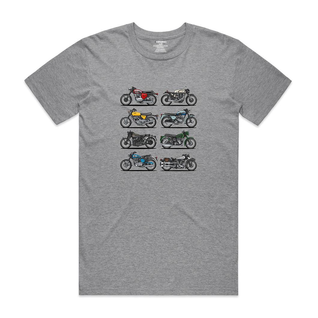 Vintage Motorcycles - Men's T-Shirt - Grey Marle