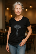 Load image into Gallery viewer, Black Roses Women&#39;s Scoop Neck Fashion T-Shirt - Black
