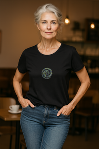 Crystal Koru Women's Scoop Neck Fashion T-Shirt - Black