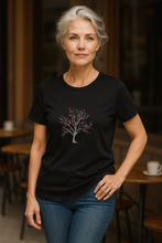 Load image into Gallery viewer, Hearty Tree Women&#39;s Scoop Neck Fashion T-Shirt - Black
