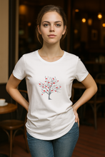 Load image into Gallery viewer, Hearty Tree Women&#39;s Scoop Neck Fashion T-Shirt - White

