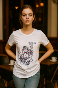 Ladybirds Women's Scoop Neck Fashion T-Shirt - White