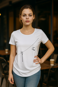 Sneakers Women's Scoop Neck Fashion T-Shirt - White
