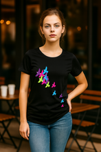 Load image into Gallery viewer, Tui Women&#39;s Scoop Neck Fashion T-Shirt - Black

