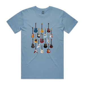 Famous Guitars - Men's T-Shirt - Mid Blue