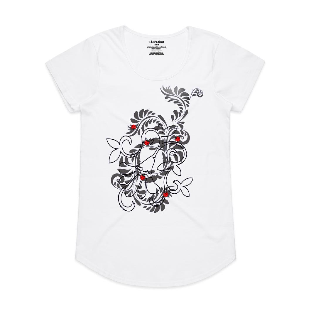 Ladybirds Women's Scoop Neck Fashion T-Shirt - White