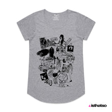 Load image into Gallery viewer, The Zero Years Women&#39;s Scoop Neck Fashion T-Shirt - Grey Marle
