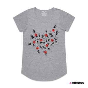 Wild Roses Woman's Scoop Neck Fashion Tee from IsThatSo
